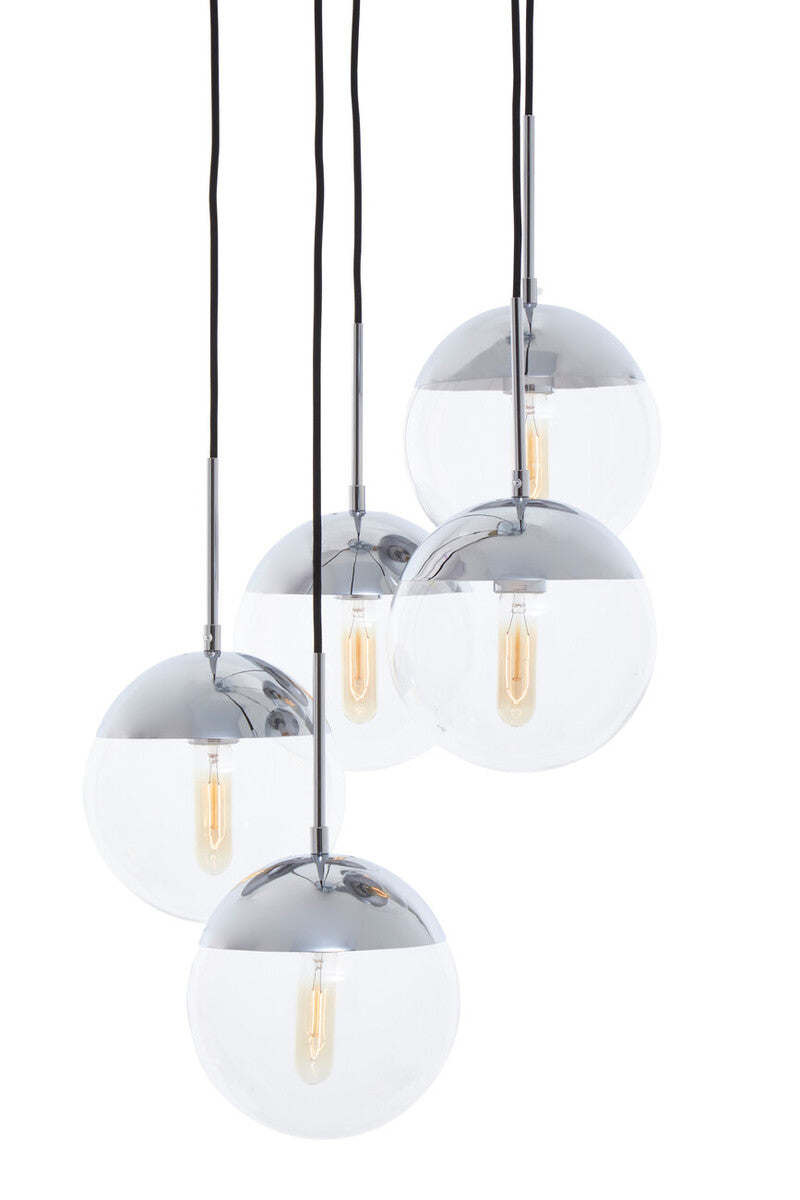 Chrome Finish Five Pendant Lights | Revive