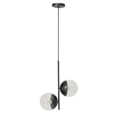 Black Finish 2 Bulb Pendant Light | Revive