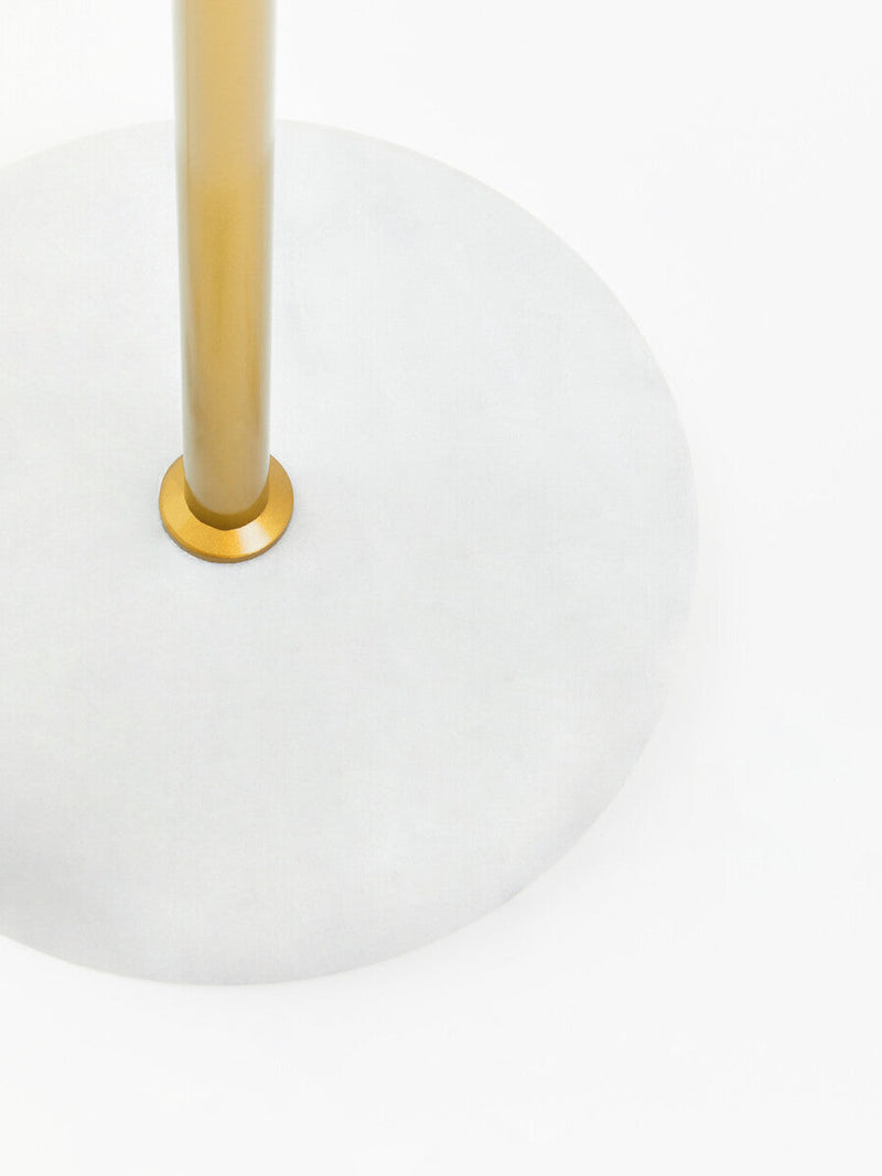 Gold Finish Metal Floor Lamp with White Marble Base | Revive