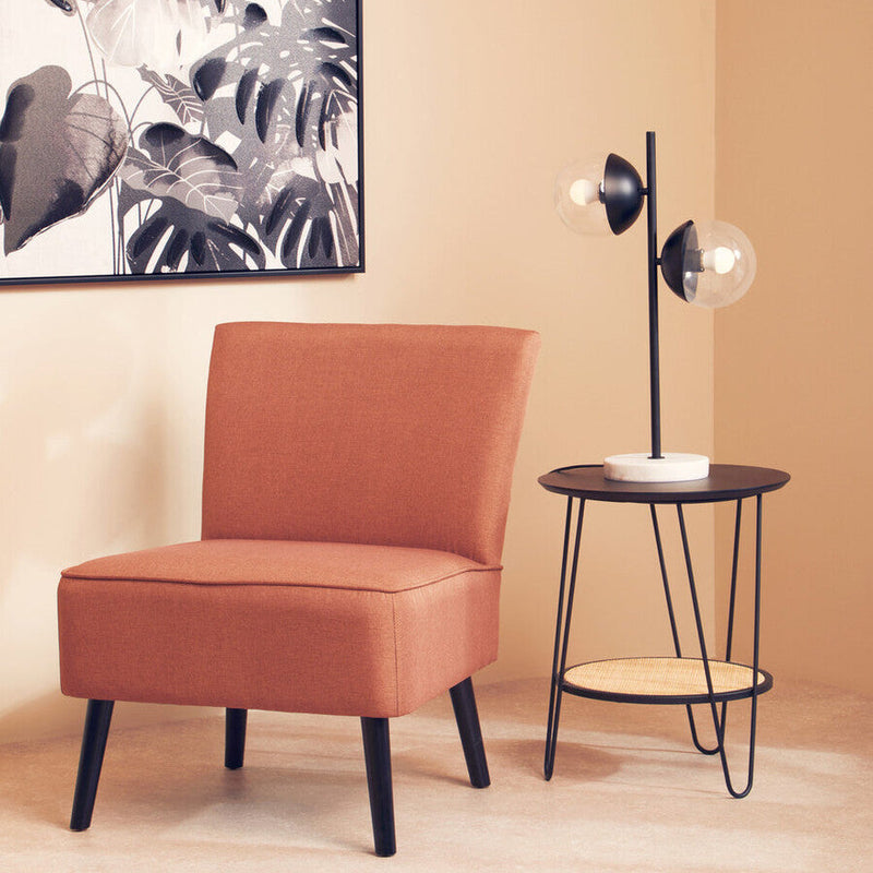 Two Light Black Metal and Marble Table Lamp | Revive