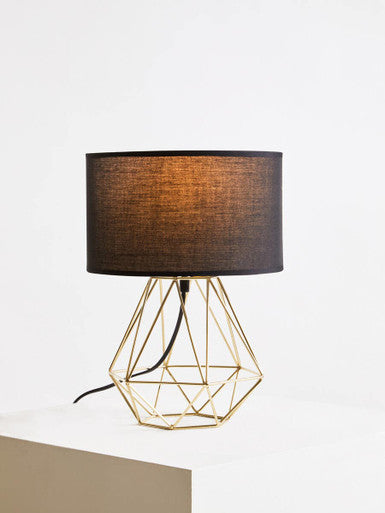 Black and Gold Finish Table Lamp | Wyra