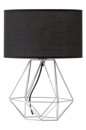 Black and Chrome Finish Table Lamp | Wyra