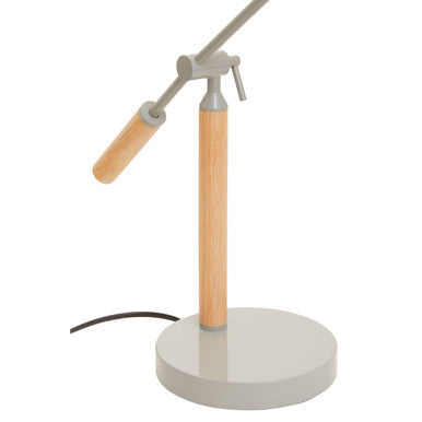 Matte Grey and Wood Adjustable Desk Lamp | Stockholm