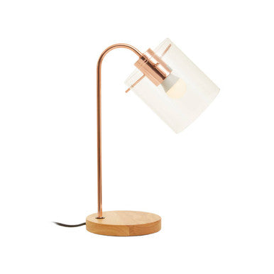 Shiny Copper Curved Table Lamp | Stockholm