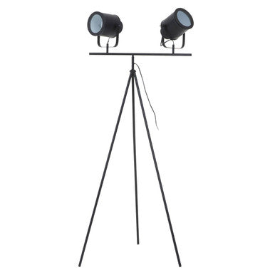 Two Spotlight Matte Black Tripod Floor Lamp | Stockholm