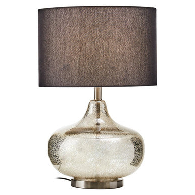 Silver Glass with Black Shade Table Lamp | Luz