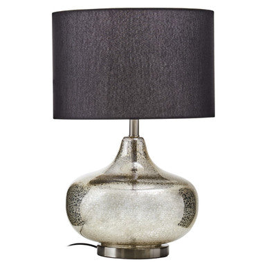 Silver Glass with Black Shade Table Lamp | Luz