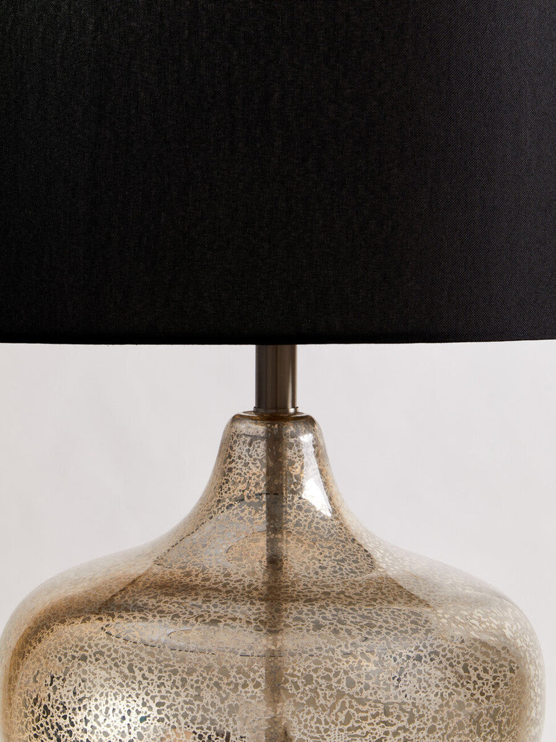 Silver Glass with Black Shade Table Lamp | Luz