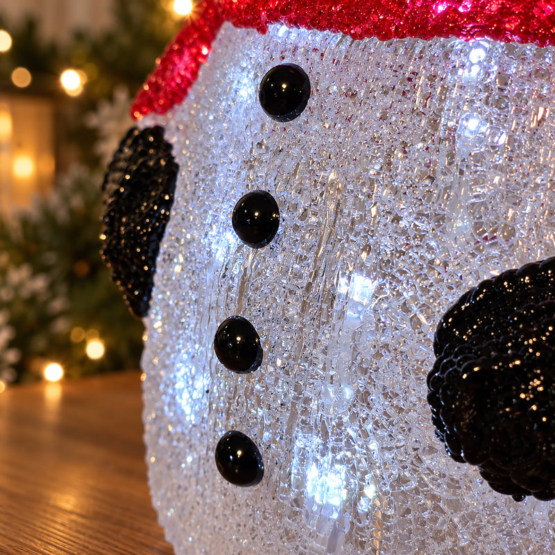 Light Up Acrylic Snowman Christmas Decoration with Timer
