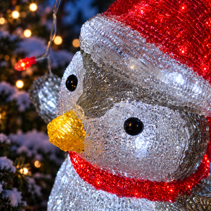 Light Up Acrylic Penguin Christmas Decoration with Timer