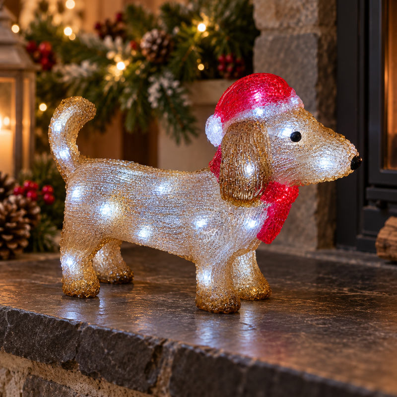 Light Up Dachshund Christmas Decoration