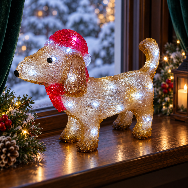 Light Up Dachshund Christmas Decoration