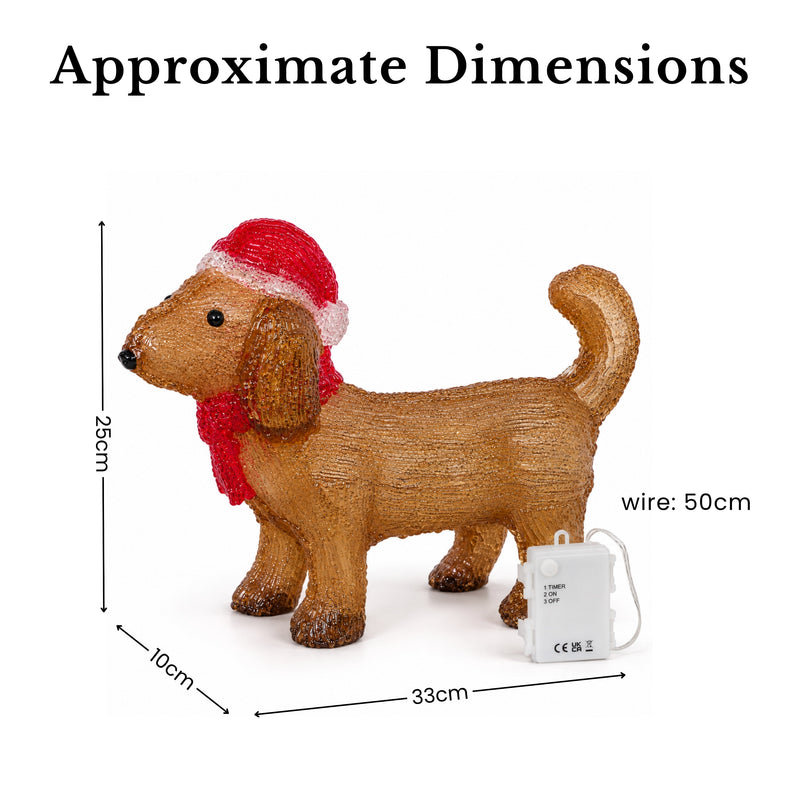 Light Up Dachshund Christmas Decoration