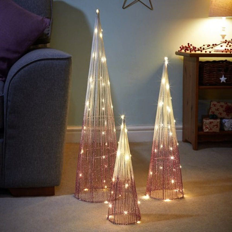 3pc Christmas Cone Set - Pink