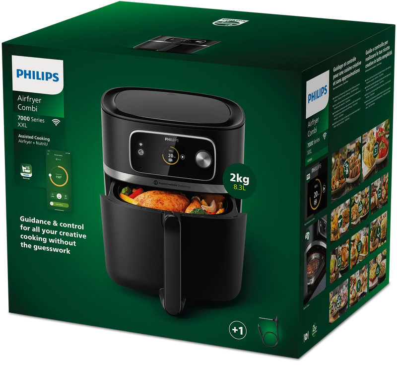Philips Airfryer 7000 Series HD9880/90 Combo 8.3L and Food Thermometer