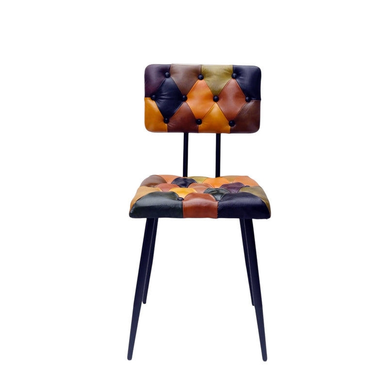 85CM LEATHER CHAIR  Harlequin diamond pattern