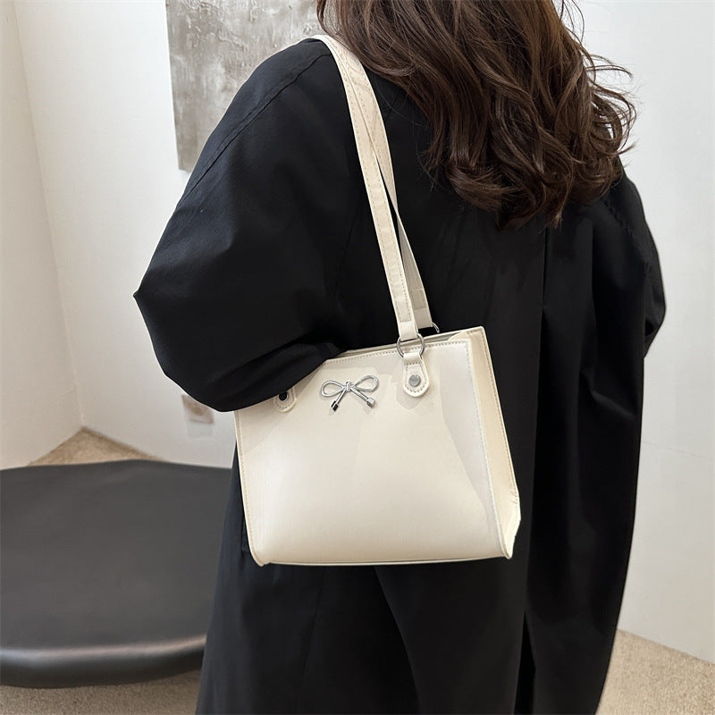 Large Capacity Women's Tote Bag PU Leather Shoulder Handbag Street Fashion