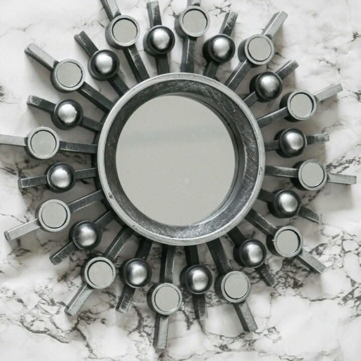 3 Piece Silver Sunburst Decorative Wall Mirrors Set 25cm