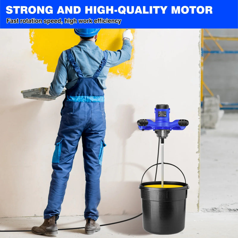 2600W Portable Electric Cement Paddle Mixer 6 Speed Handheld Grout Paint Mortar