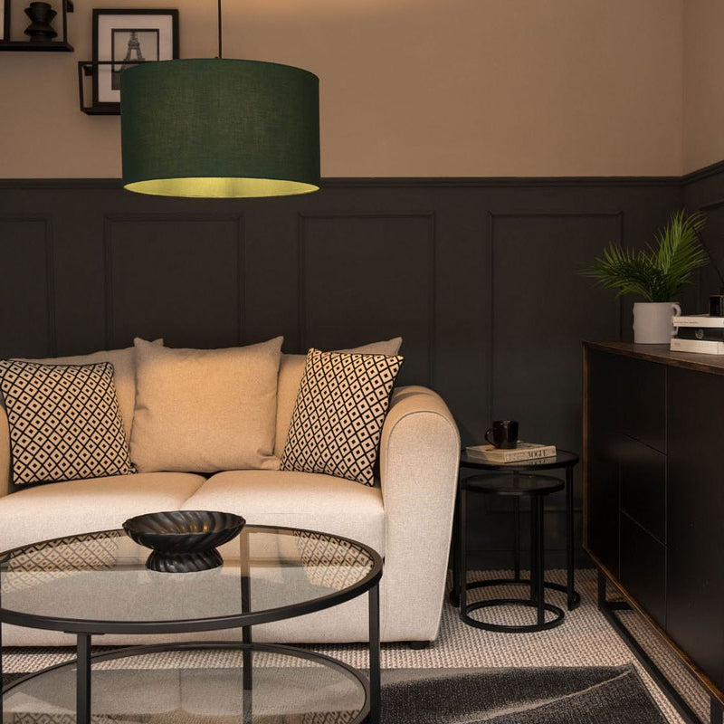 Large Drum Shade in Forest Green