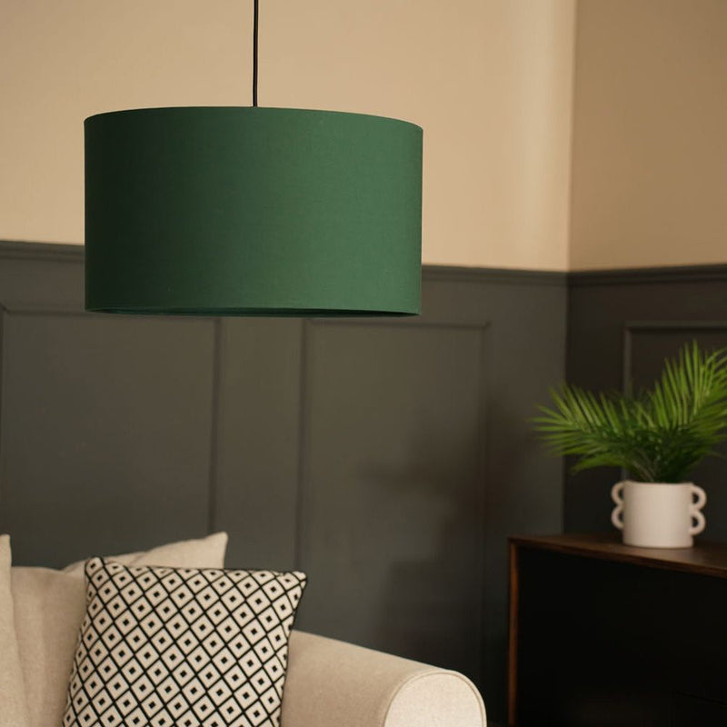 Large Drum Shade in Forest Green