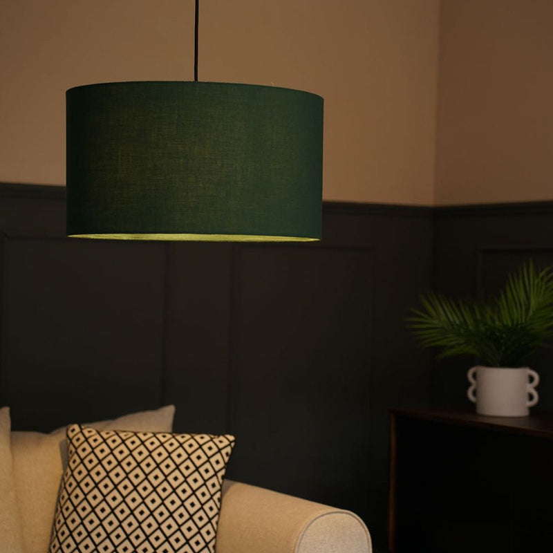 Large Drum Shade in Forest Green