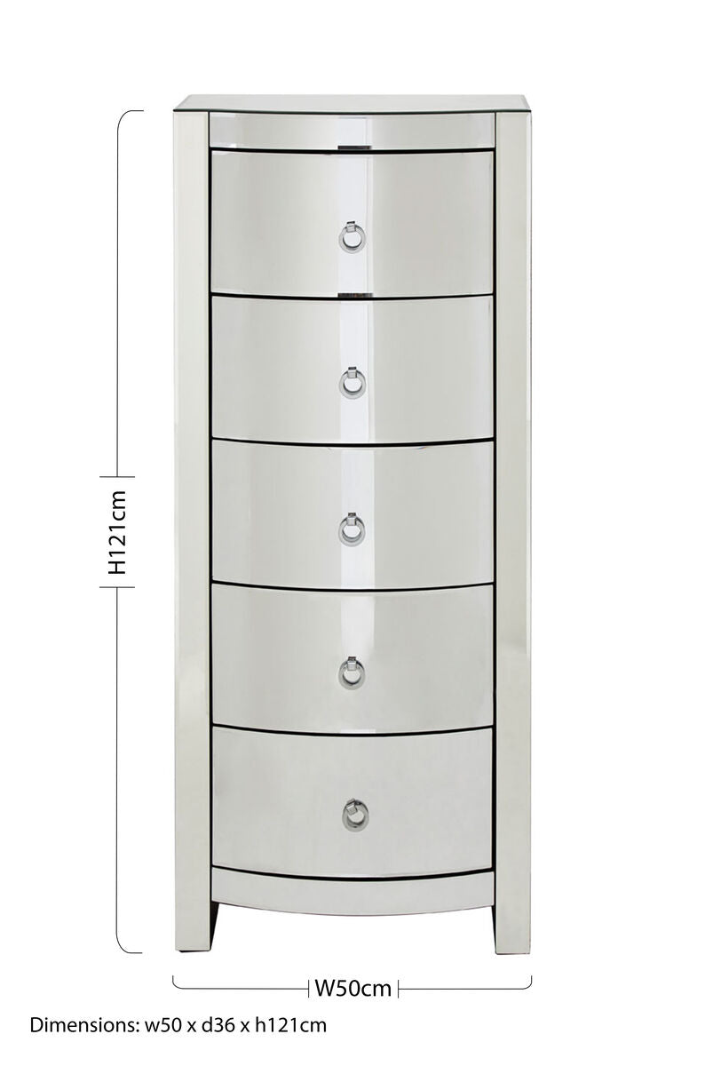 Curved Tall Boy Drawers | Verona