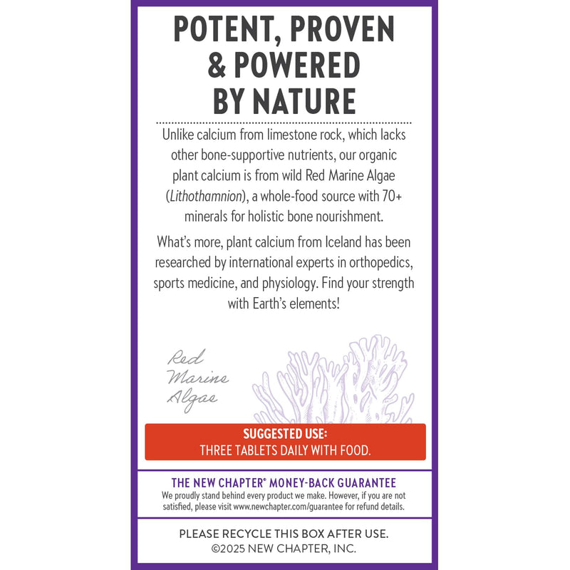 New Chapter Calcium Supplement – Organic Plant-Based Calcium with D3+K2 for Bone, Joint & Heart Support