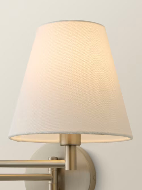 LED  Swing Arm Wall Light with Tapered Shade