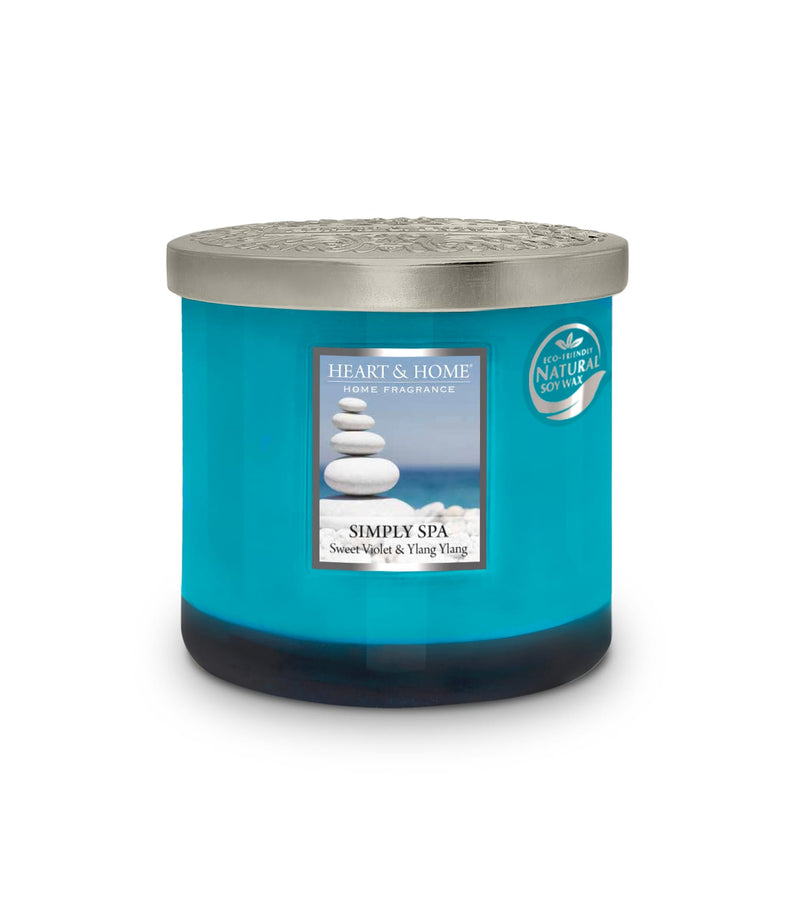 Heart & Home Simply Spa  Twin Wick Ellipse Soy Candle - 40 Hours Burn