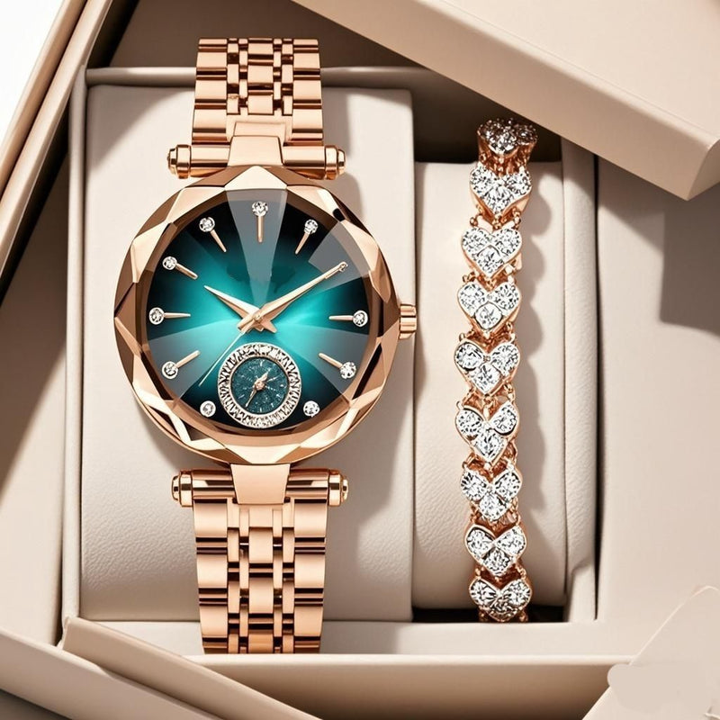 Women's Casual Simple Quartz Watch With Diamond