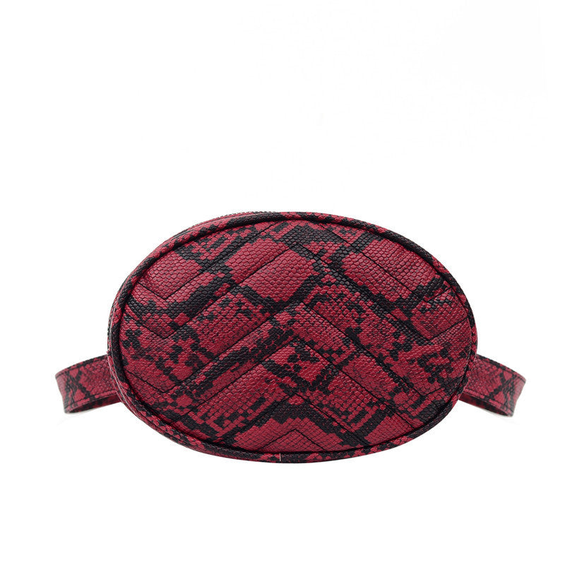 Snakeskin pattern ladies belt bag