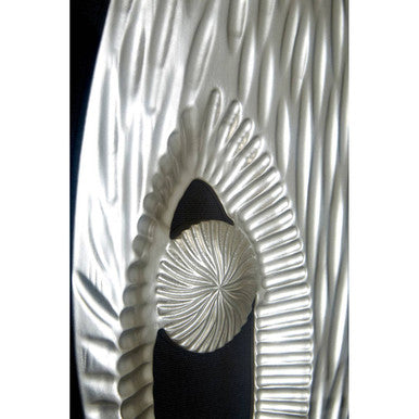 Framed Oval Carving Silver Wall Art | Nason