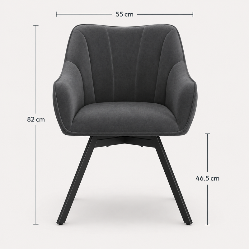 Ornix Dark Grey Upholstered Office Chair