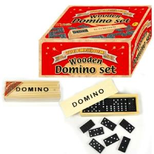 Classic Wooden Domino Set in Handy Storage Box