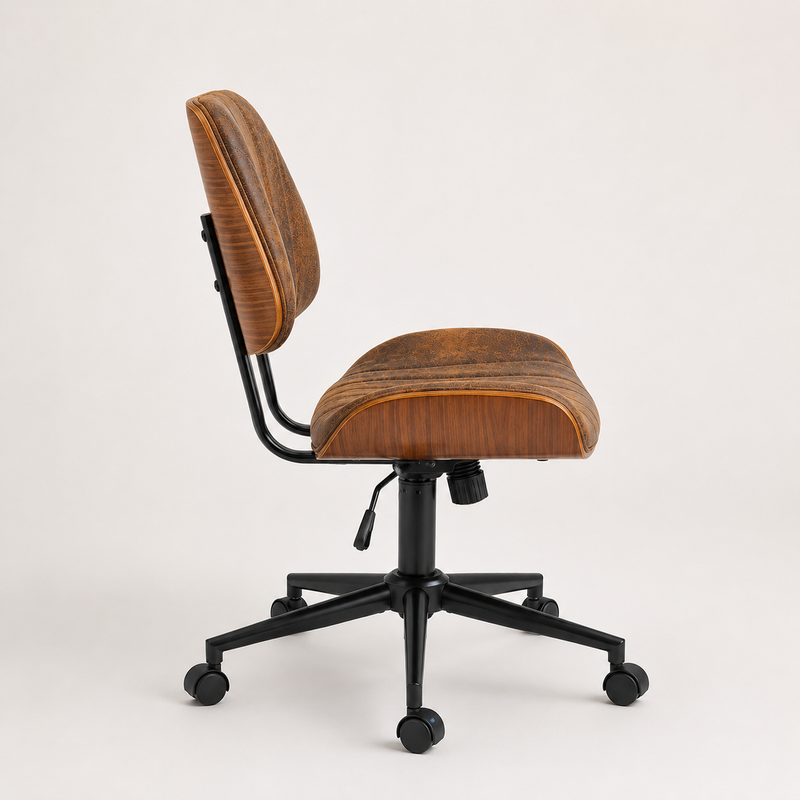 Orion Walnut Brown Swivel Office Chair