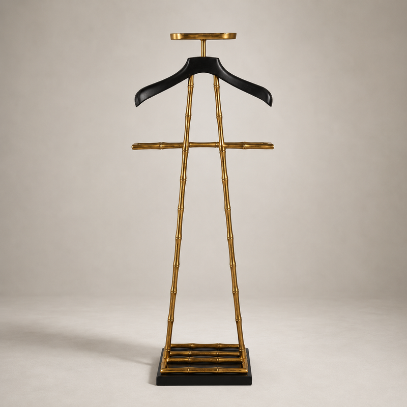 Luxury Dressboy Vintage Brass / Black 50.5 x 31 x H. 117 cm - Clothes Rack Coat Rack Suit Stand Mute Servant Gentleman - Luxury Accessories