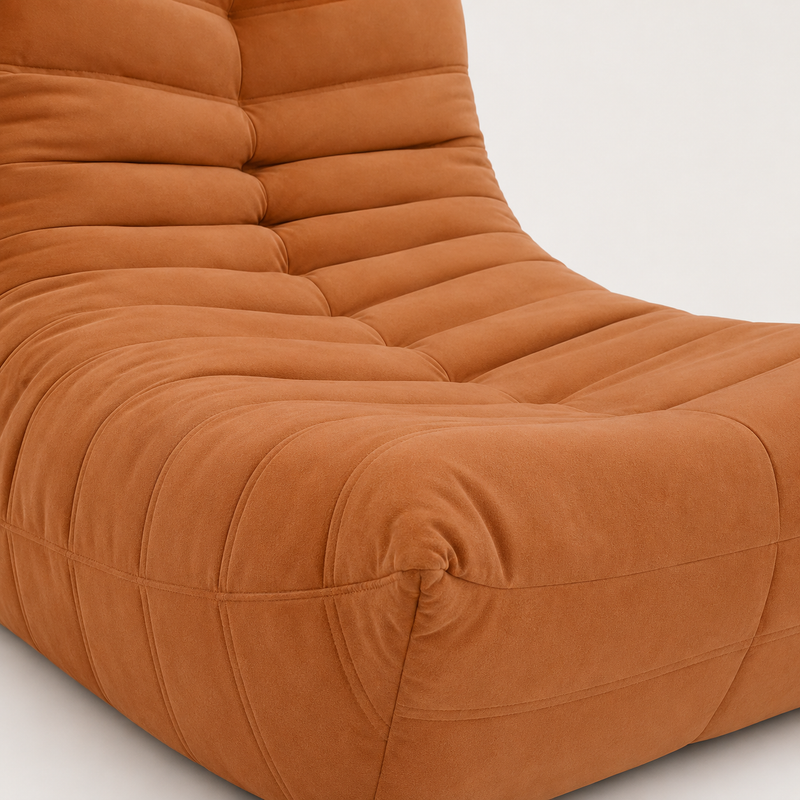 Caramel Brown Togo Inspired Floor Lounge Chair