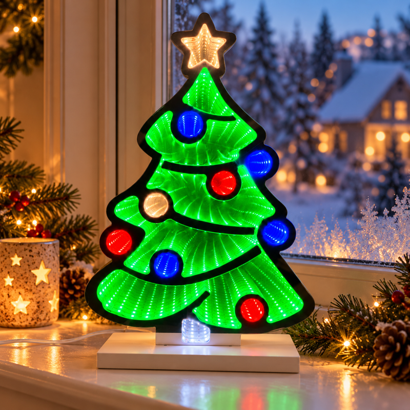 40cm Christmas Tree Infinity Light with Multicoloured LEDs