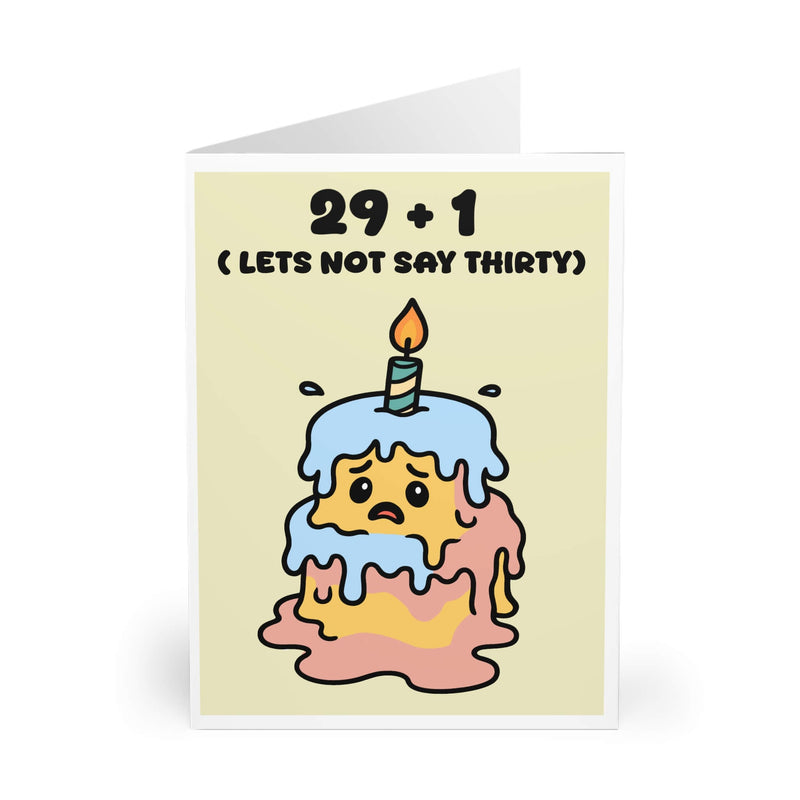 29 + 1 Birthday Card – Funny Customisable Crying Cake Design