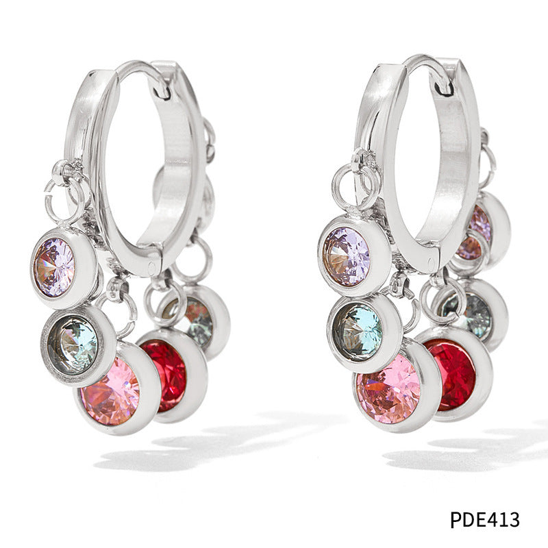 New Zircon Geometric Delicate Earrings Women