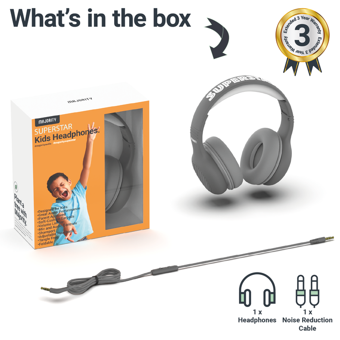 MAJORITY SUPERSTAR KIDS HEADPHONES GREY