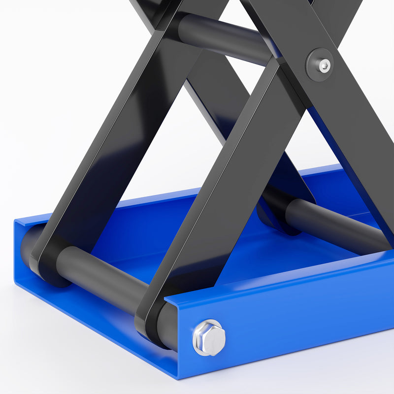 DURHAND 500KG Steel Motorbike Repair Lift X Frame Adjustment Jack, Blue