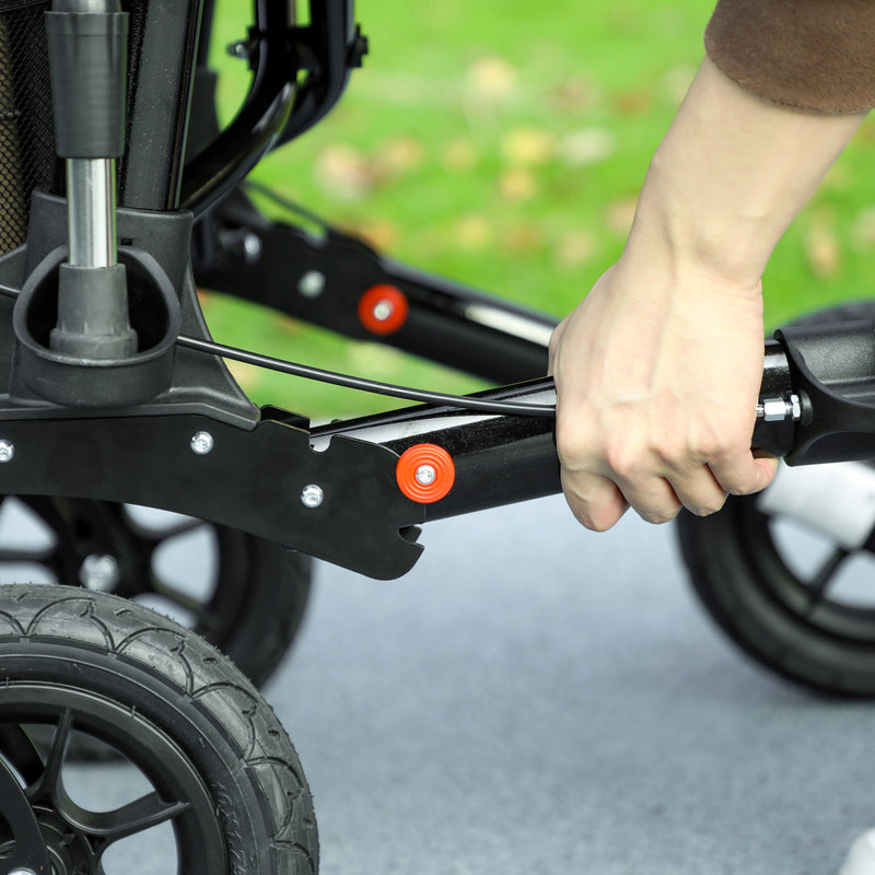 HOMCOM Rollator Walker with Padded Seat, Backrest, All-terrain Wheels