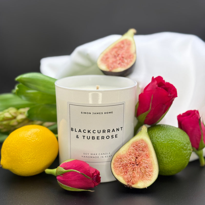 Blackcurrant & Tuberose Candle - Handmade, Soy Wax