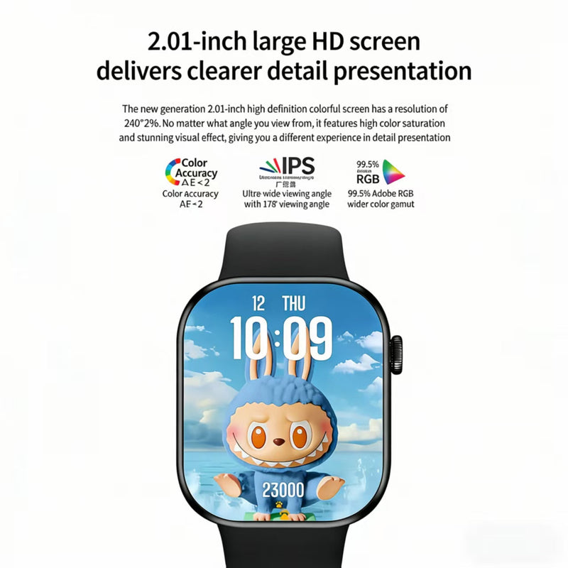 2.01" Smartwatch Bluetooth Call GPS Fitness Tracker Waterproof Smart Watch Universal