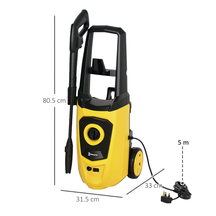 DURHAND High-Performance Power Washer 1800W, 150 Bar, 510 L/h, Yellow