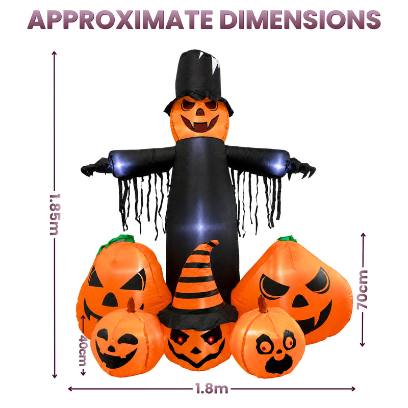 Inflatable Halloween Pumpkin Family with LED Lights