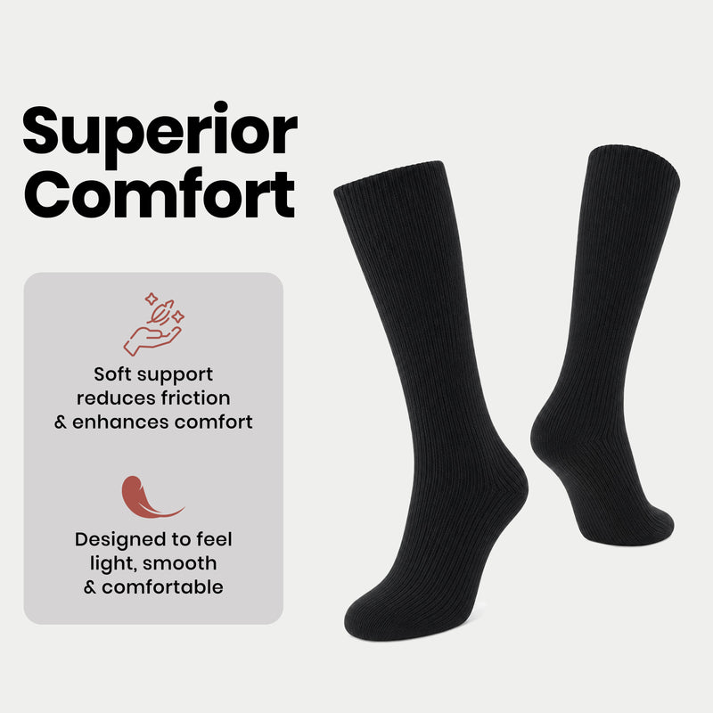 6 Pack Men's Thermal Boot Socks Warm Work Socks Reinforced Heel Toe Support Insulated for Hiking Camping UK 6-11 EUR 39-45 Black Navy Grey by Sock Stack