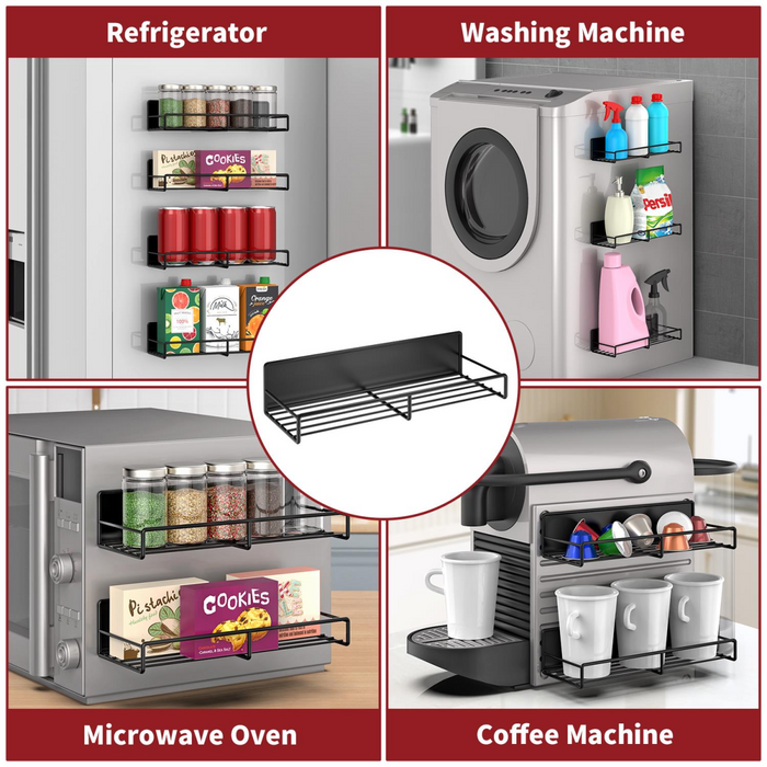 VINSANI 4pc MAGNETIC SPICE RACK METAL SHELF 1010421